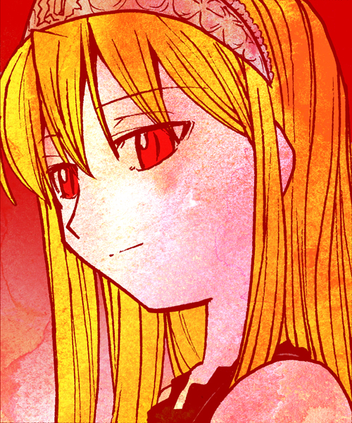 morimi ashita, hime (kaibutsu oujo), kaibutsu oujo, 00s, blonde hair, red eyes, tiara