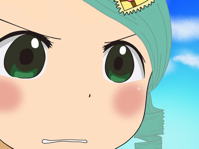 kanaria, rozen maiden, 00s, blush, green hair, gununu (meme), meme, solo