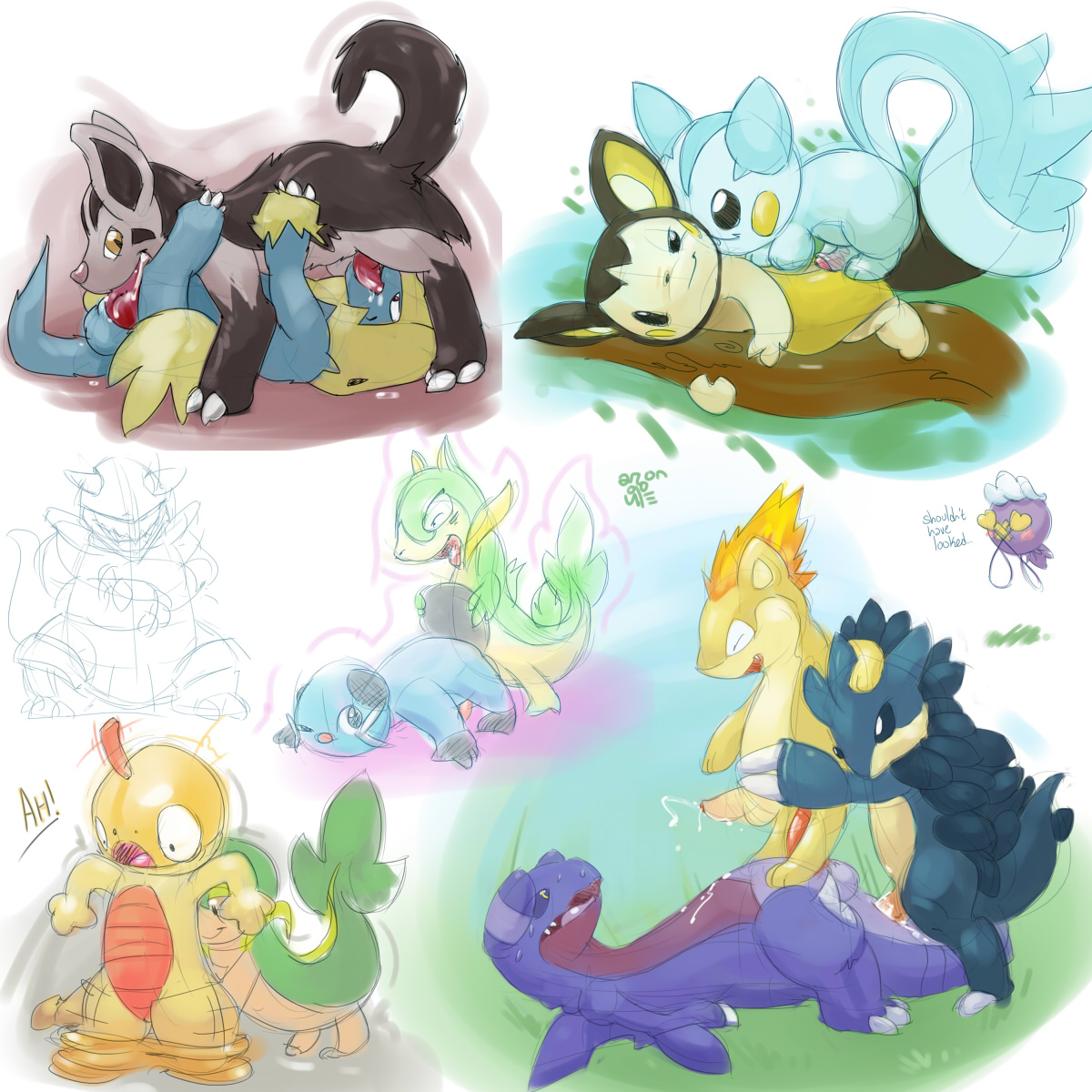 Rule34 – If it exists, there is porn of it / argon vile, aggron, dewott, drifloon, emolga, gabite, manectric, mightyena, pachirisu, quilava, sandslash, scraggy, servine, snivy / 60897