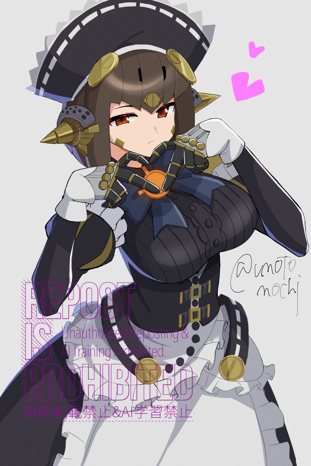 umotomochi, lila (xenoblade), xenoblade chronicles (series), xenoblade chronicles 2, highres, 1girl, breasts, joints, large breasts, robot ears, robot joints