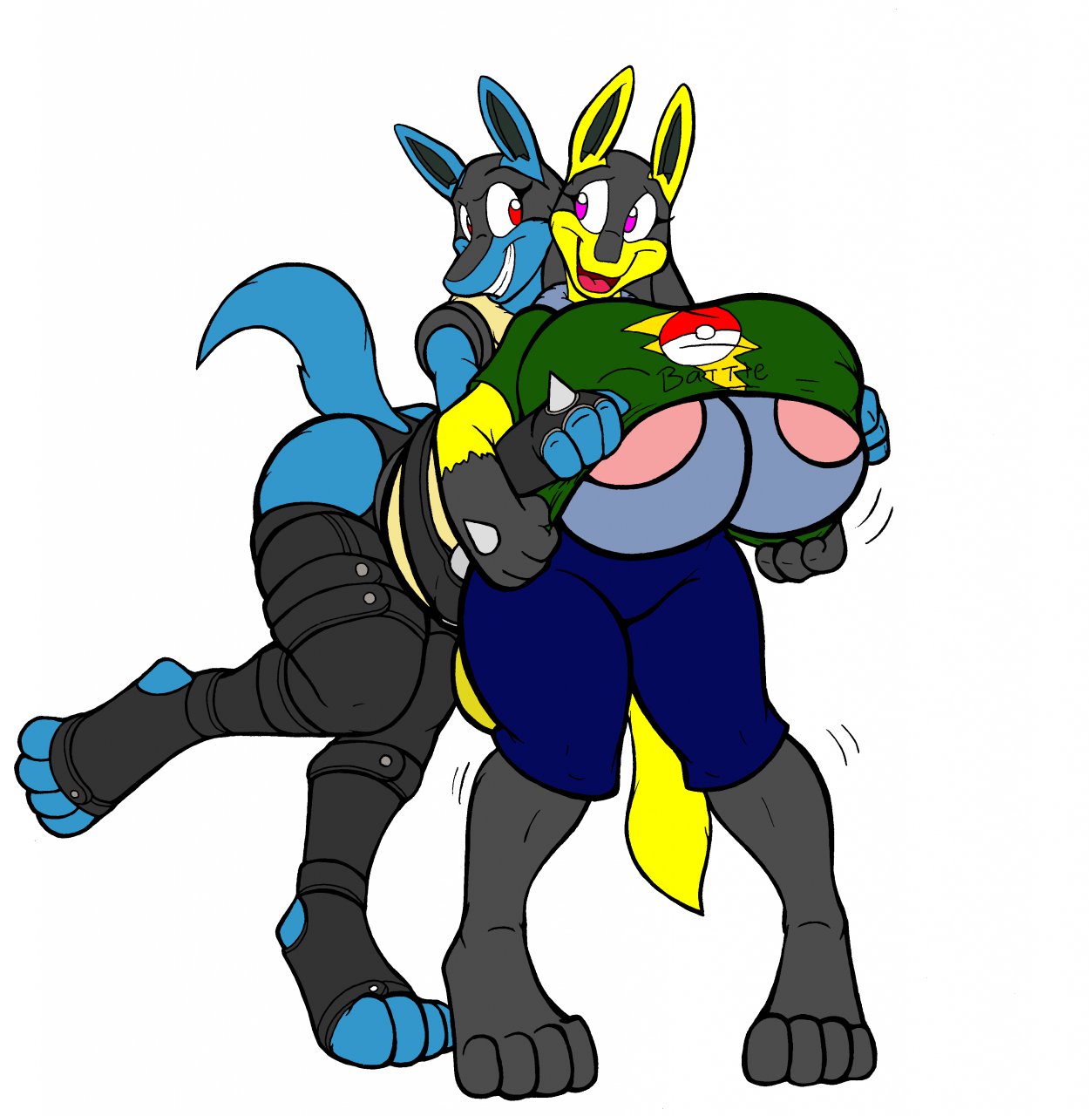 Rule34 – If it exists, there is porn of it / badgerben, lovie (anjuneko), lucario, original character, shiny pokemon / 65366