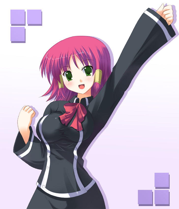 odaya, odayan, ruquia, quiz magic academy, 1girl, female focus, green eyes, red hair, short hair, solo
