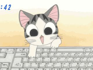 chi (character), chi's sweet home, screencap, animated, animated gif, lowres, cat, keyboard, qvga