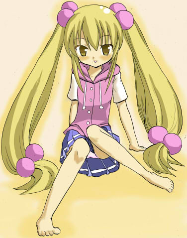hyakuen raitaa, kokonoe rin, kodomo no jikan, bad id, bad pixiv id, jpeg artifacts, lowres, 00s, 1girl, bad anatomy, bad feet, barefoot, feet, female focus, full body, hair bobbles, hair ornament, loli, long hair, panties, pantyshot, pink background, pink panties, pinup (style), poorly drawn, solo, sphere hair ornament, twintails, underwear, very long hair