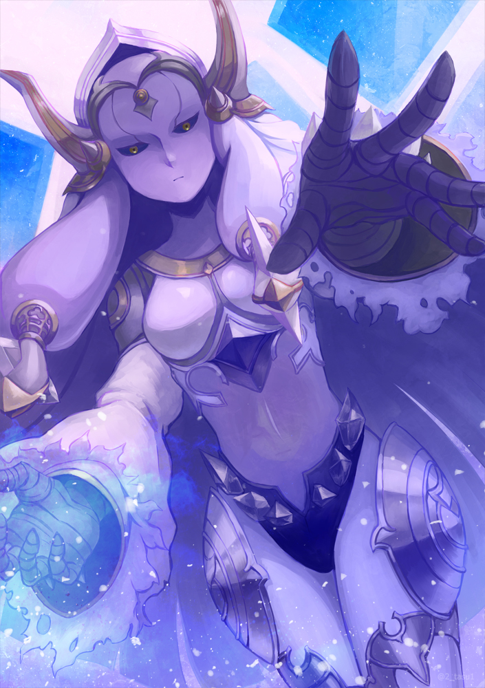 mirror plate fiend (grimms notes), grimms notes, 1girl, giant, giantess, looking at viewer, monster girl, solo, tensora