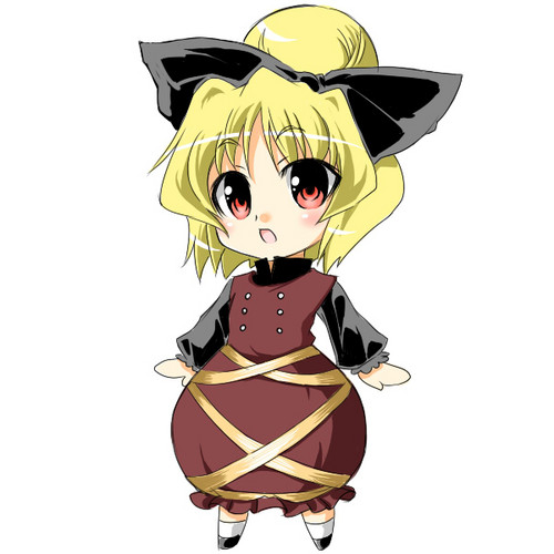 tajima yuuki, kurodani yamame, touhou, lowres, 1girl, chibi, female focus, full body, solo, standing