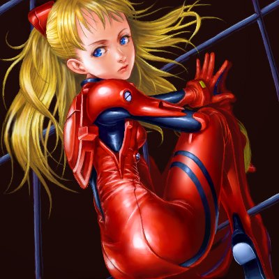 matsudo aya, souryuu asuka langley, neon genesis evangelion, lowres, ass, blue eyes, bracer, from side, legs apart, mecha pilot suit, narrow waist, plugsuit (evangelion), reflection, skin tight, solo, two side up