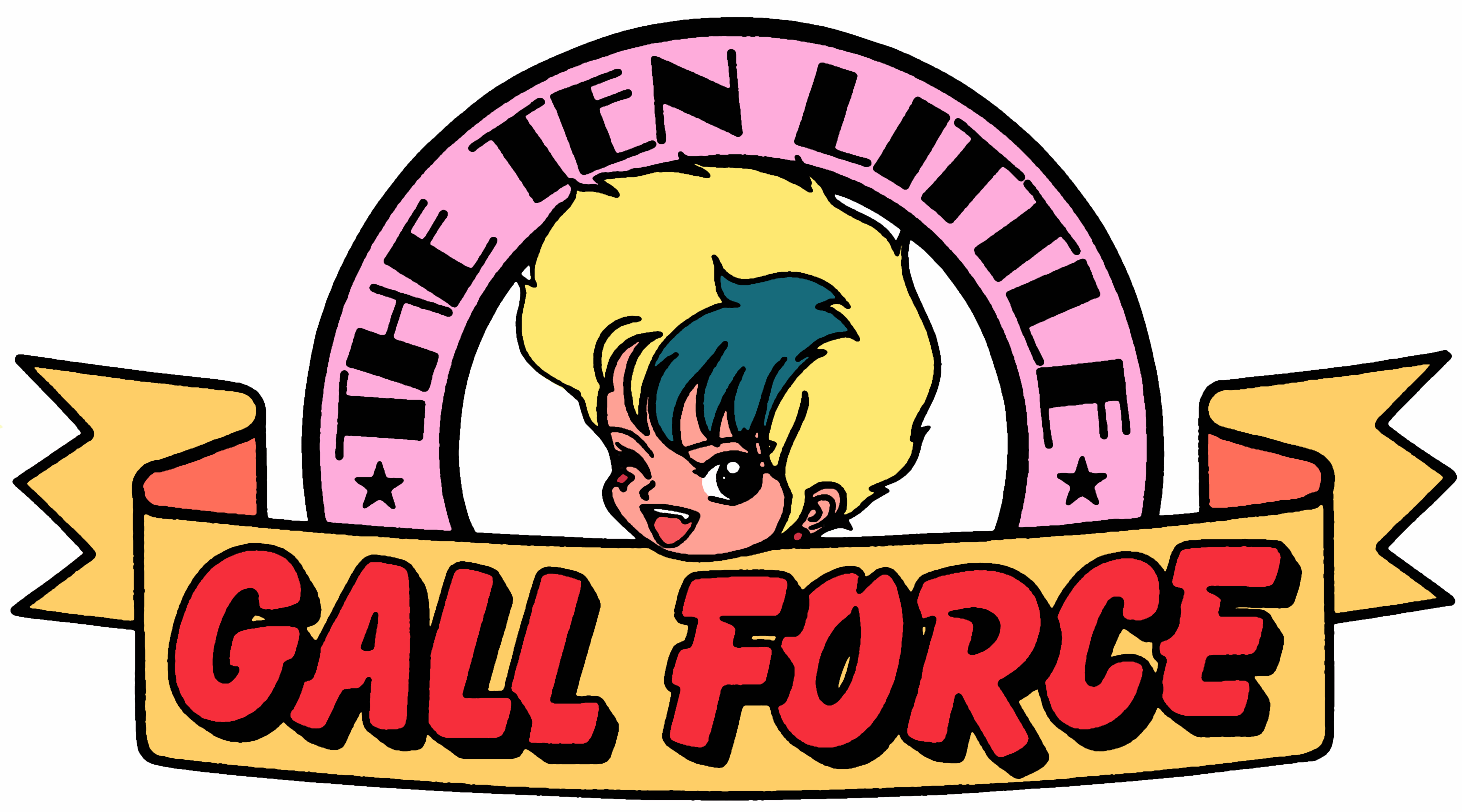 sonoda ken'ichi, lufy, gall force, 1980s (style), highres, non-web source, scan, 1girl, :d, aqua hair, bandaid, blonde hair, chibi, earrings, female focus, jewelry, oldschool, one eye closed, open mouth, retro artstyle, short hair, smile, solo, star (symbol), tan, wink