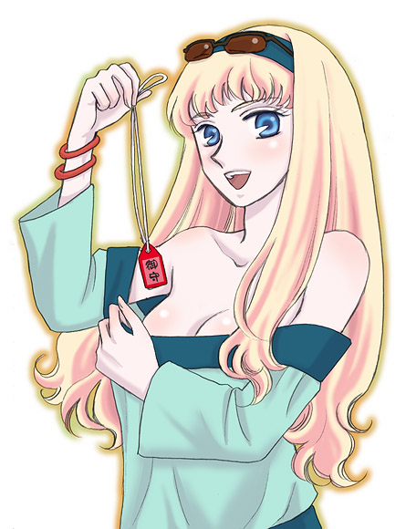 sheryl nome, macross, macross frontier, 00s, blonde hair, blue eyes, glasses, solo