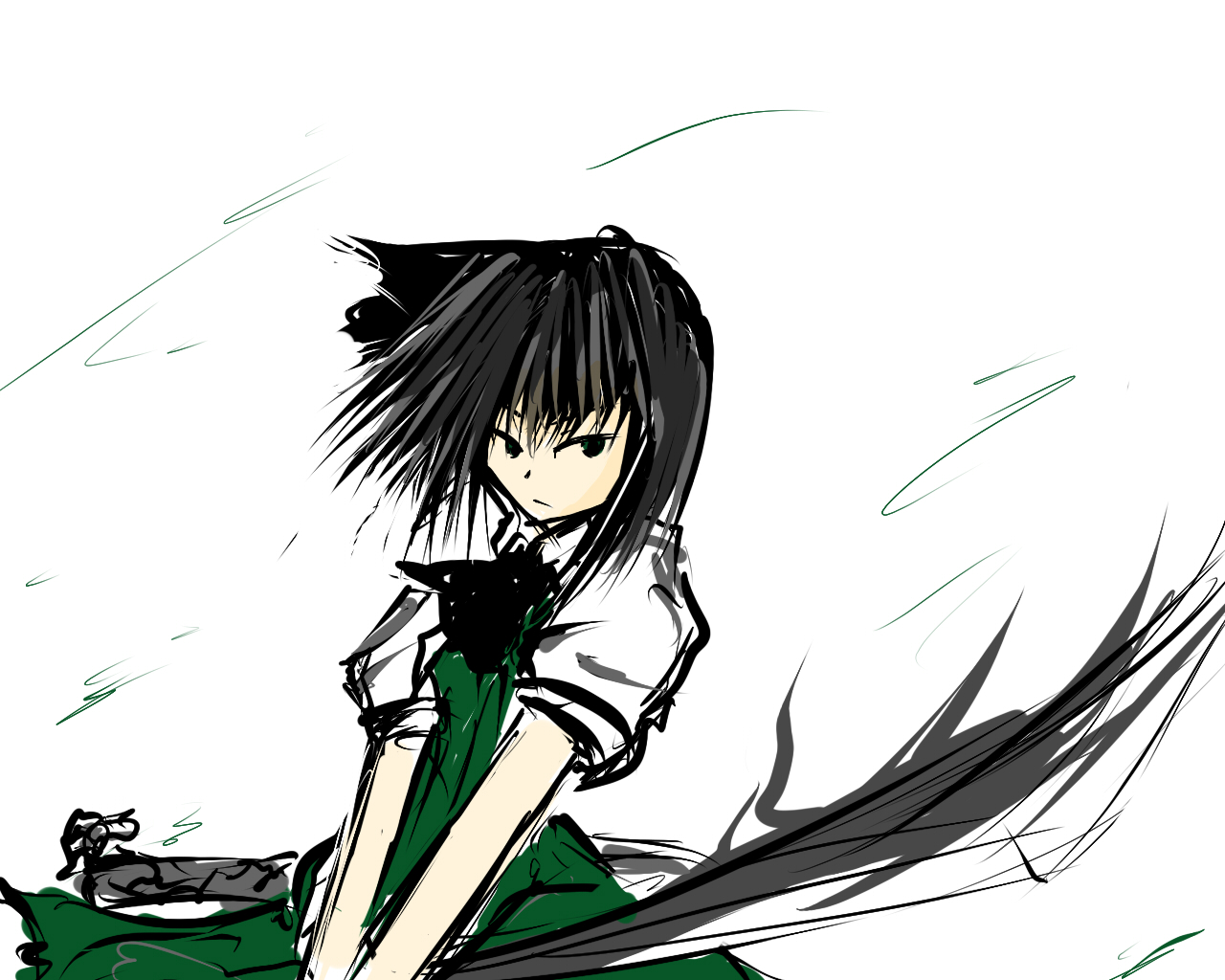 hinomaru, konpaku youmu, touhou, silver hair, bad id, bad pixiv id, 1girl, female focus, green eyes, short hair, skirt, solo, sword, weapon, white background