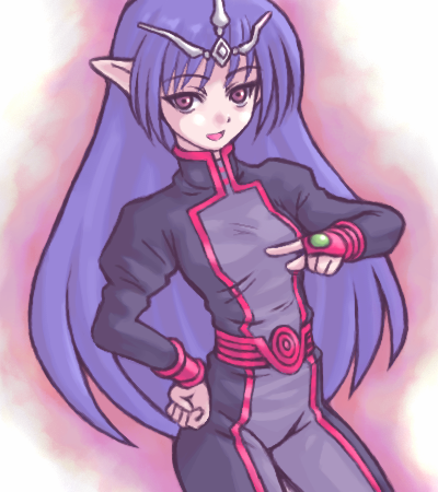 ebi tendon, lafiel, seikai no senki, lowres, 1girl, female focus, oekaki, pointy ears, solo