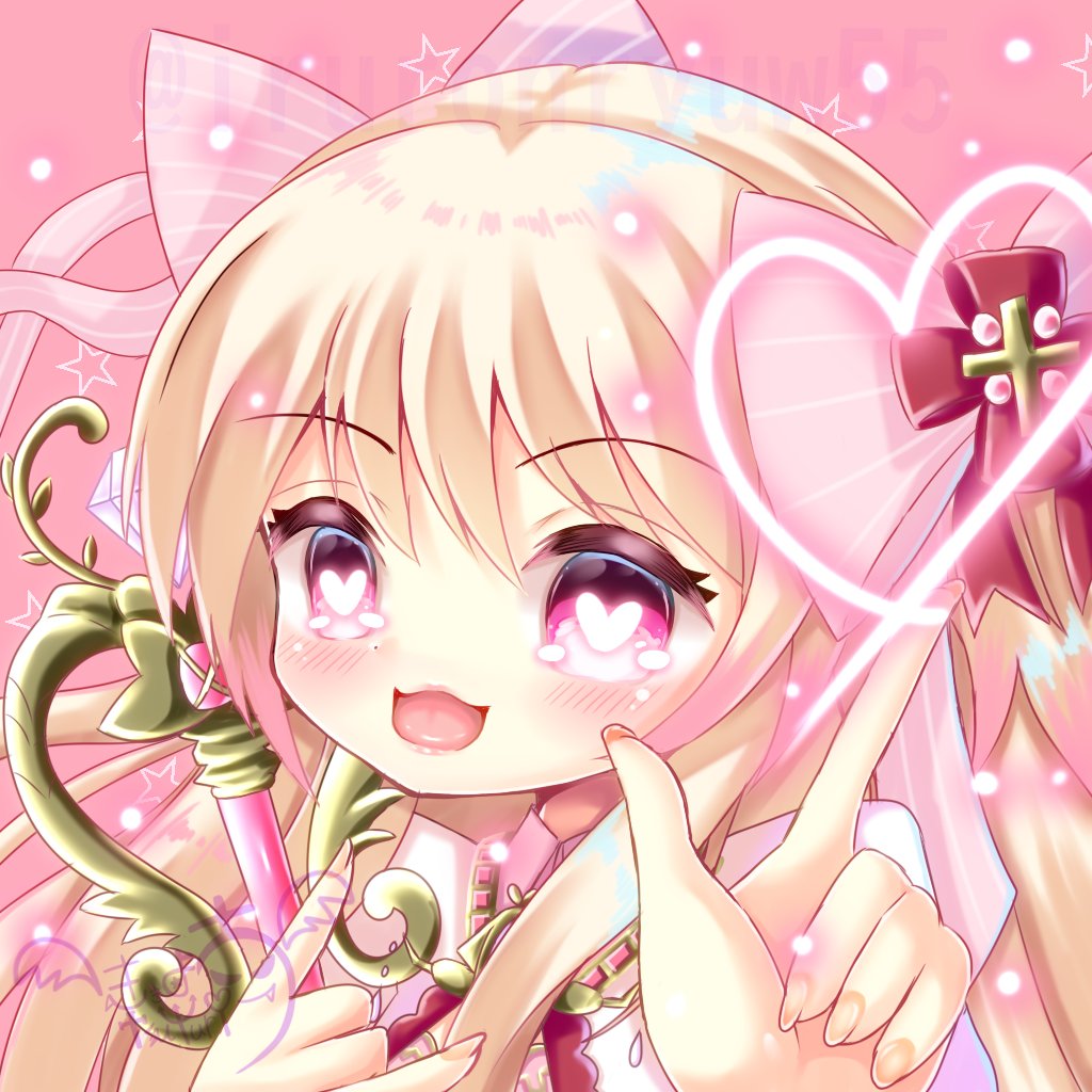 chaos marie (grimms notes), grimms notes, 1girl, blonde hair, open mouth, smile, solo, tsuyuri kikyovv, upper body