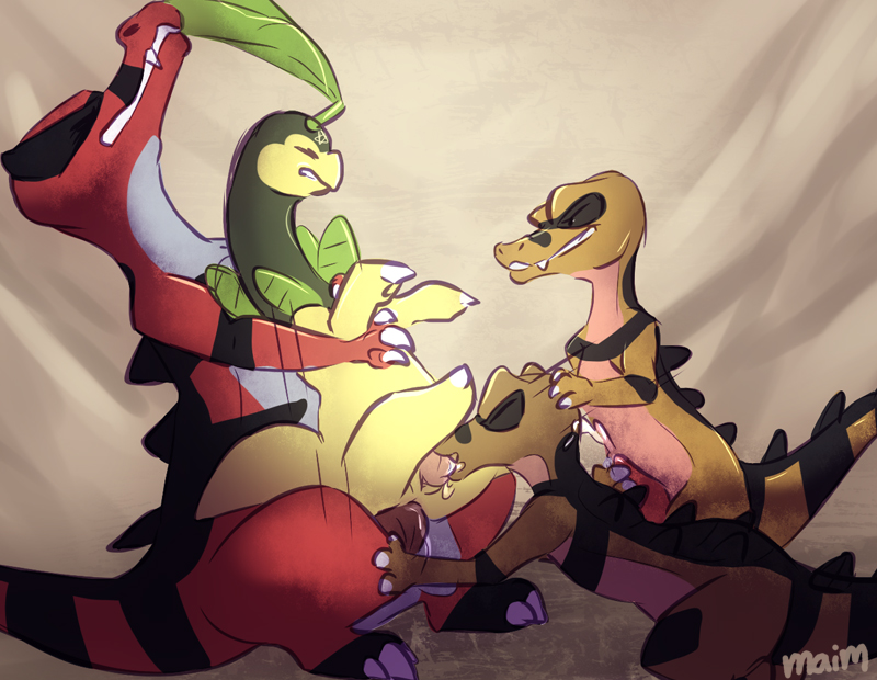 Rule34 – If it exists, there is porn of it / maim, bayleef, krokorok, krookodile, nicobay / 66788