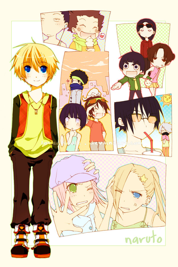 loveariddle, aburame shino, akamaru (naruto), akimichi chouji, haruno sakura, hatake kakashi, hyuuga hinata, hyuuga neji, inuzuka kiba, nara shikamaru, rock lee, tenten (naruto), uchiha sasuke, uzumaki naruto, yamanaka ino, naruto (classic), naruto (series), 4girls, 6+boys, alternate costume, cheek swirl, facial mark, hair over one eye, multiple boys, multiple girls, whisker markings