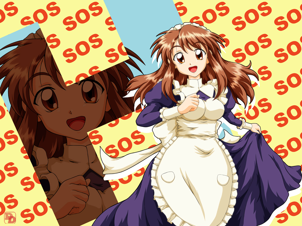 asahina mikuru, suzumiya haruhi no yuuutsu, tagme, 00s, brown hair, maid, solo, zoom layer
