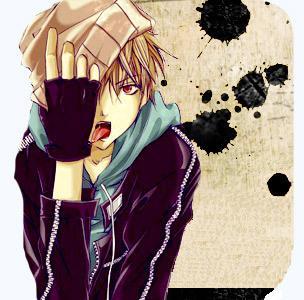 mikura kazuma, air gear, lowres, 00s, 1boy, :p, hat, hood, hoodie, jacket, male focus, red eyes, solo, tongue, tongue out