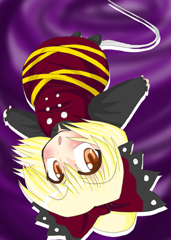 akasode (tyaramu), kurodani yamame, touhou, lowres, 1girl, blonde hair, female focus, solo