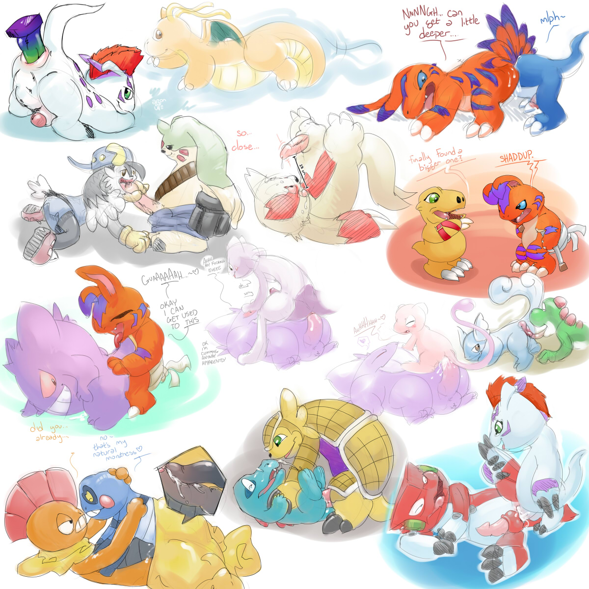 Rule34 – If it exists, there is porn of it / argon vile, agumon, armadillomon, croagunk, dragonite, elecmon, gargomon, gengar, gomamon, klonoa, mew, mewtwo, scrafty, shoutmon, totodile, veemon, wartortle, yoshi, zangoose / 67939
