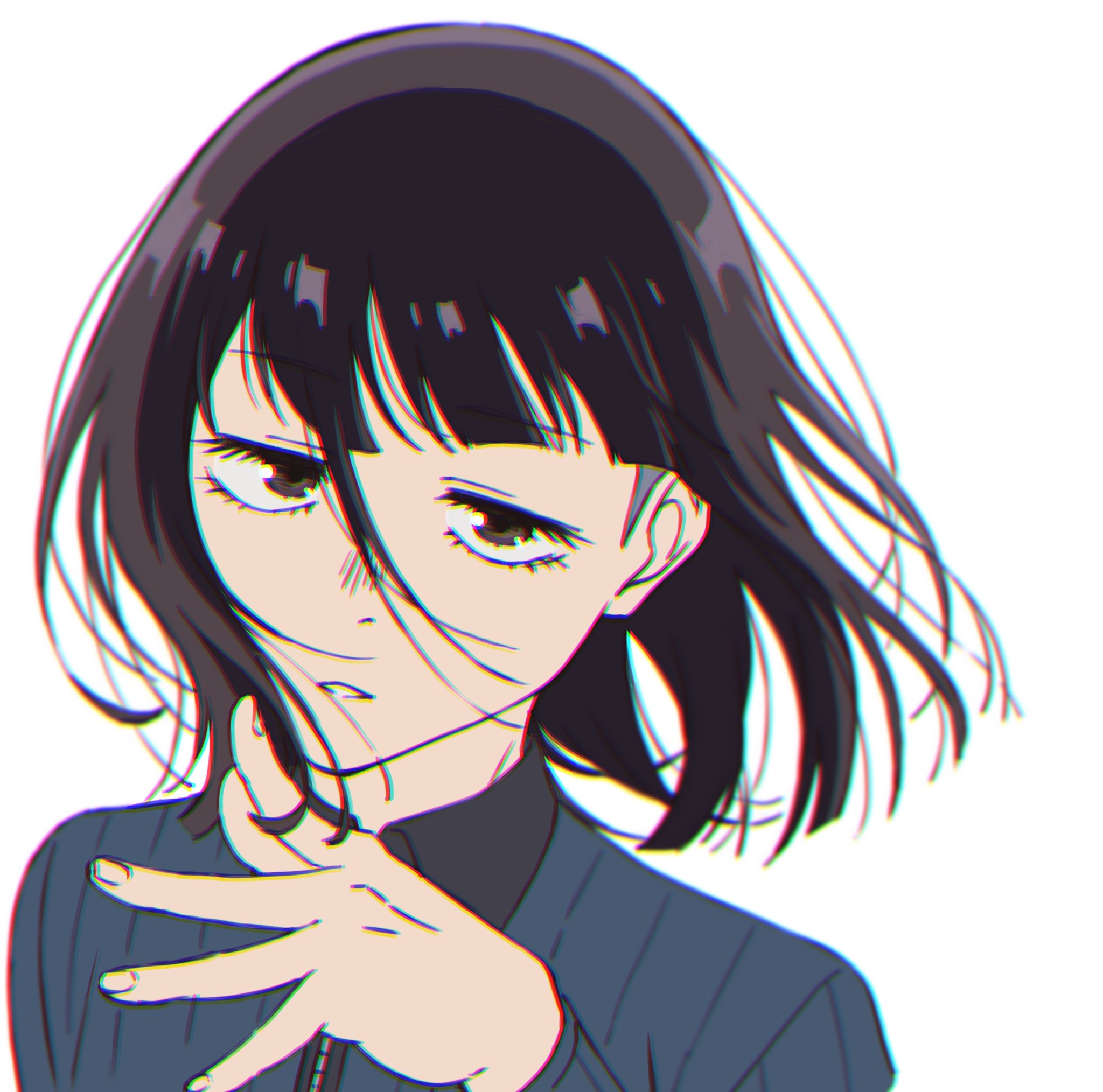 sagawa haruka, suzushiro hatsuka, yofukashi no uta, highres, 1boy, black hair, full-length zipper, looking at viewer, male focus, simple background, solo, trap, white background, zipper