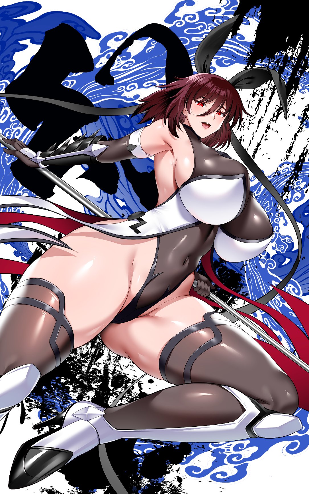 mizuki shiranui, taimanin (series), taimanin yukikaze, 1girl, breasts, huge breasts, solo