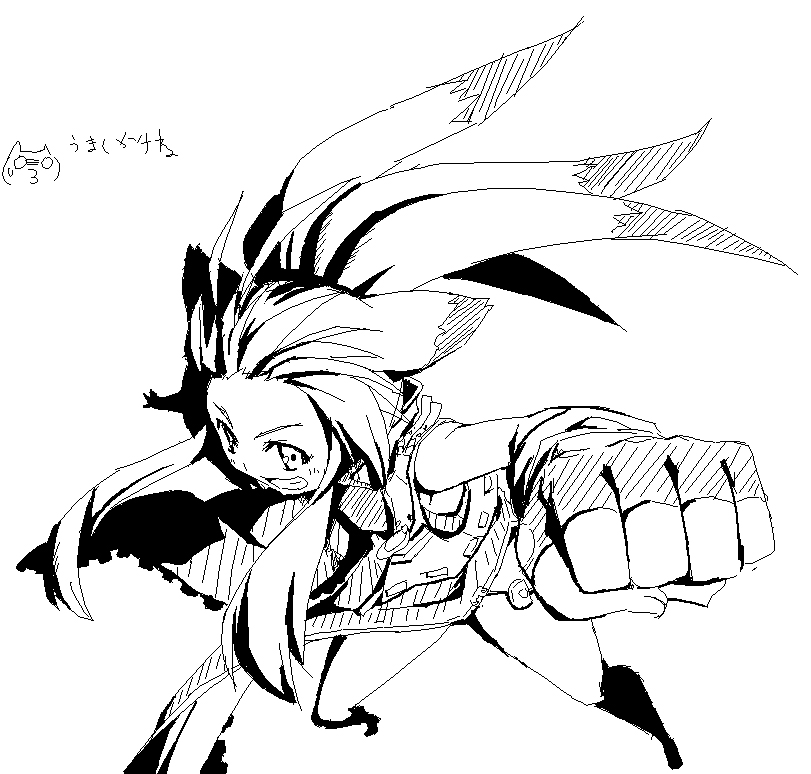 haneta, xiaomu, banpresto, capcom, namco, namco x capcom, super robot wars, super robot wars og saga mugen no frontier, animal ears, china dress, chinese clothes, dress, fox ears, greyscale, monochrome, solo
