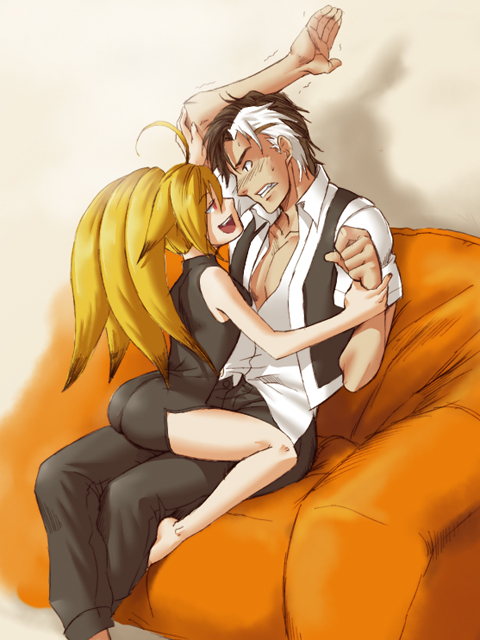 kusunoki mori, arisu reiji, xiaomu, capcom, namco, namco x capcom, 1boy, 1girl, animal ears, ass, barefoot, casual, fox ears