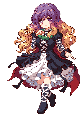 kumio, hijiri byakuren, touhou, touhou mystia's izakaya, lowres, non-web source, black dress, blush, dress, full body, jewelry, long hair, multicolored hair, necklace, pearl necklace, shoes, two-tone hair