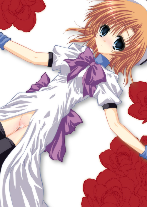katagiri chisato, ryuuguu rena, higurashi no naku koro ni, 00s, 1girl, female focus, no panties, solo, thighhighs, uncensored