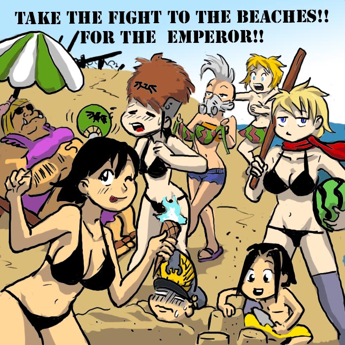 astra militarum, warhammer 40k, 6+girls, beach, multiple girls