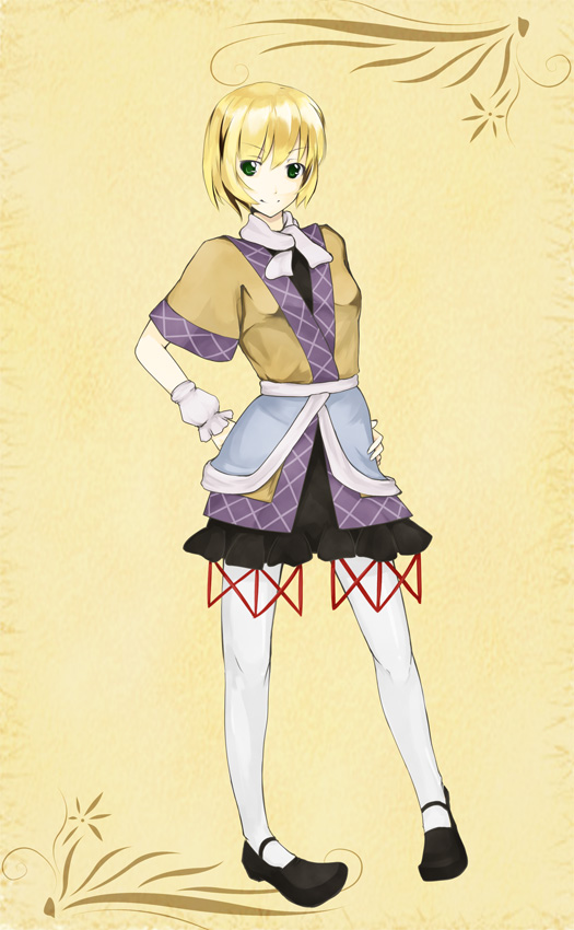 ruit, mizuhashi parsee, touhou, 1girl, blonde hair, female focus, pantyhose, short hair, solo, white pantyhose