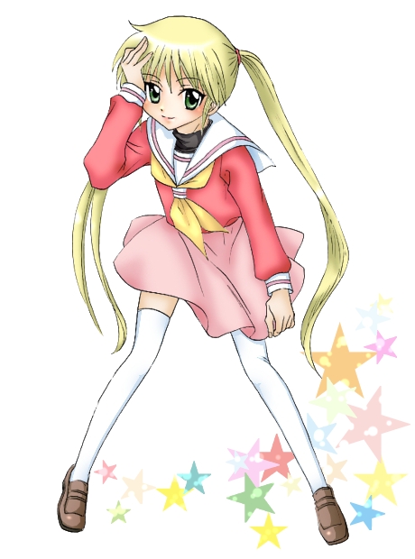 aya (pixiv), sanzen'in nagi, hayate no gotoku!, bad id, bad pixiv id, 00s, school uniform, serafuku, solo, thighhighs
