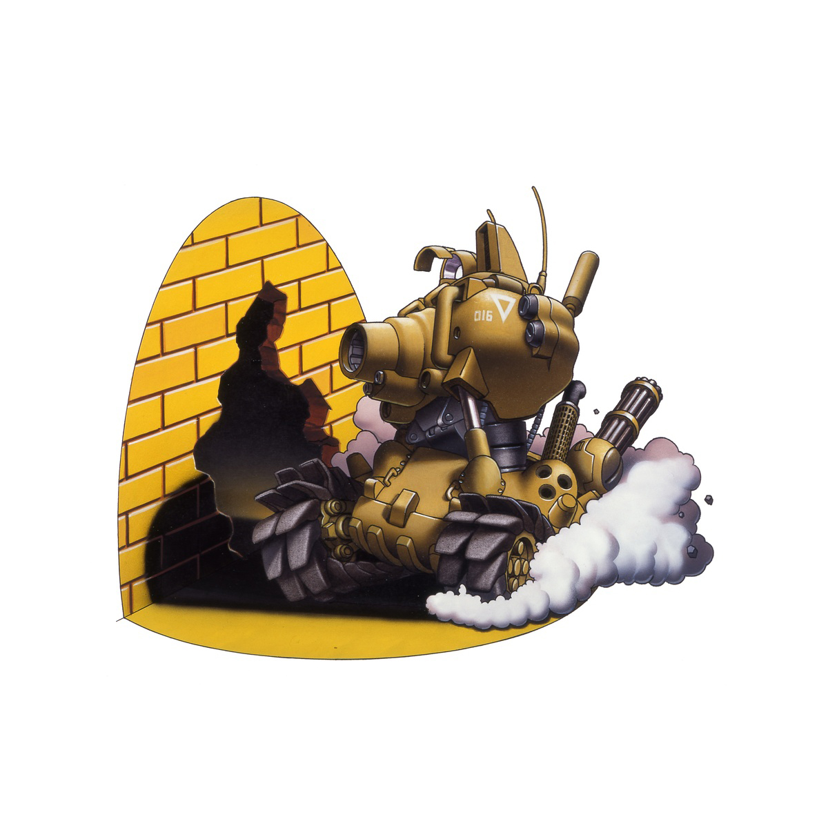 metal slug, snk, highres, caterpillar tracks, military, military vehicle, motor vehicle, no humans, sv001 (metal slug), sv001 (metalslug), tank, vehicle focus