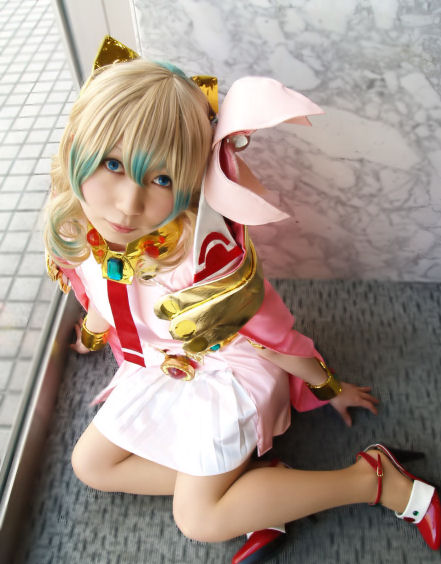 nia teppelin, tengen toppa gurren lagann, cosplay photo, photo (medium), cosplay, high heels, pantyhose, shoes, solo