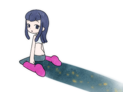 chroniko, kaiba, lowres, 00s, 1girl, ass, boots, butt crack, female focus, pink boots, purple hair, shadow, solo