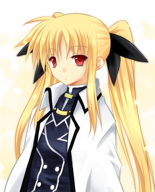 yuizaki hizumi, fate testarossa, fate testarossa (impulse form), lyrical nanoha, mahou shoujo lyrical nanoha, mahou shoujo lyrical nanoha a's, mahou shoujo lyrical nanoha strikers, 00s, blonde hair, choker, long hair, red eyes, solo