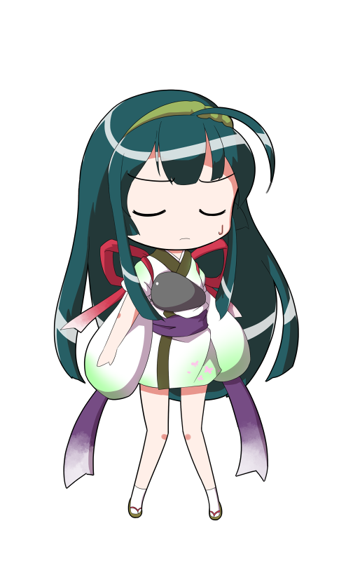 dairi, touhoku zunko, voiceroid, commentary request, large variant set, variant set, 1girl, animal print, armor, breastplate, butterfly print, full body, gradient ribbon, green hair, green hairband, green kimono, hairband, japanese clothes, kimono, long hair, purple sash, red ribbon, ribbon, sandals, sash, socks, solo, standing, tachi-e, transparent background, two-tone kimono, very long hair, white kimono, white socks