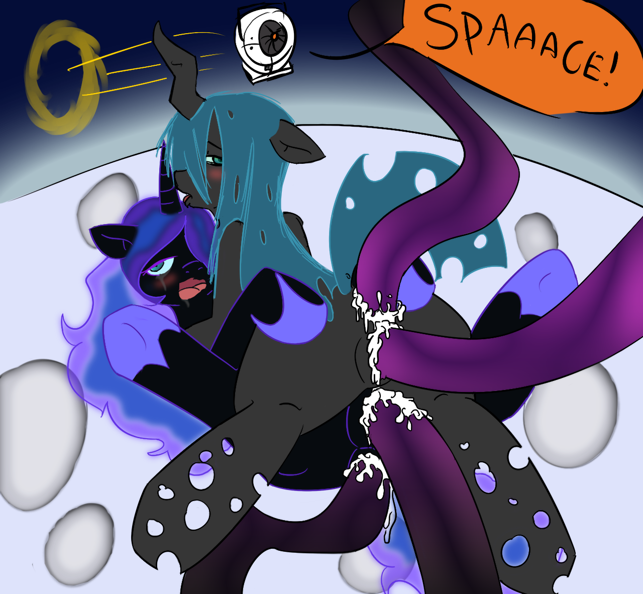 Rule34 – If it exists, there is porn of it / mrfatcakes, nightmare moon, princess luna (mlp), queen chrysalis (mlp), space core / 71948