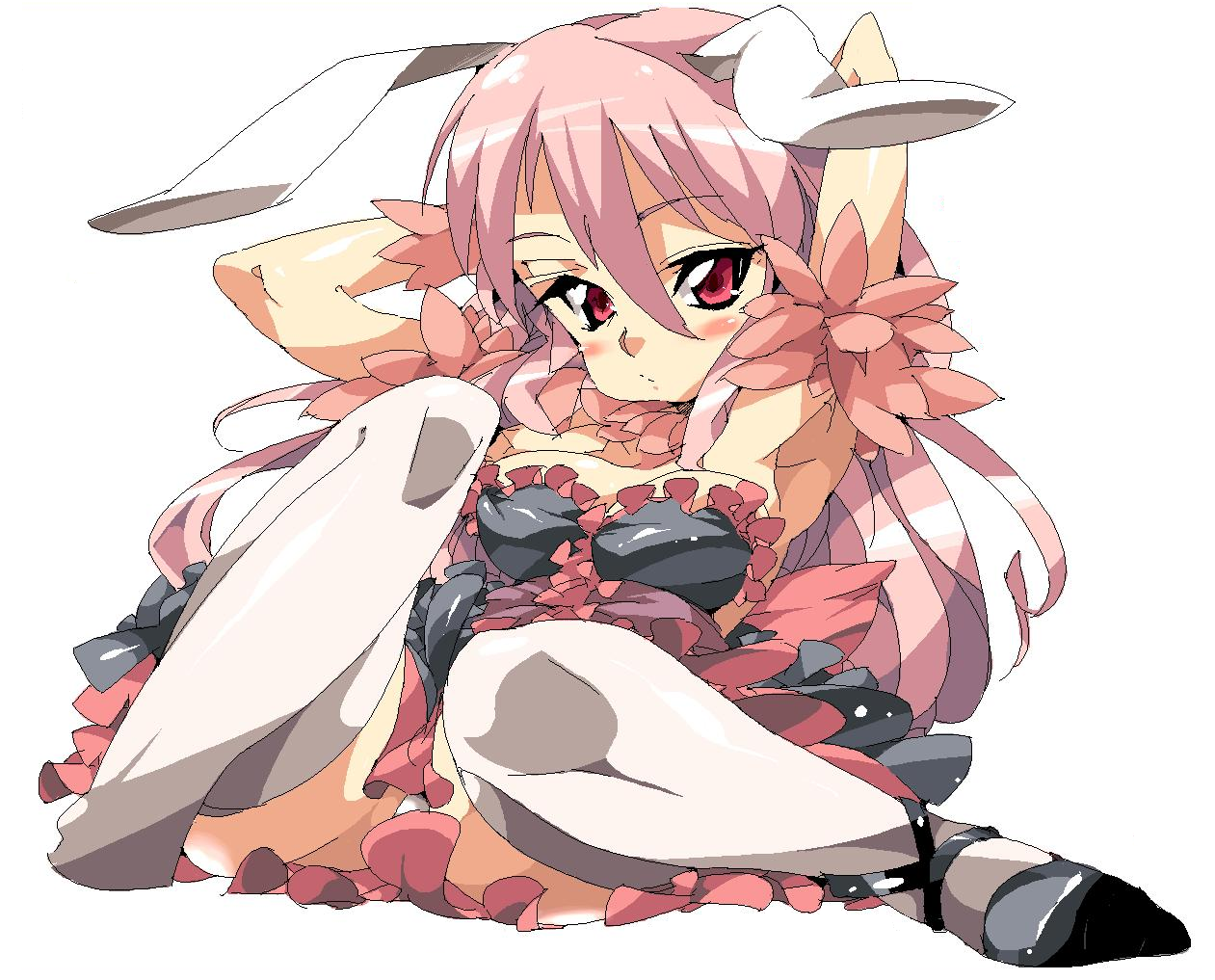 kugimiya atsuki, reisen udongein inaba, touhou, bad id, bad pixiv id, 1girl, animal ears, breasts, female focus, full body, long hair, oekaki, panties, purple hair, rabbit ears, simple background, solo, underwear, white background
