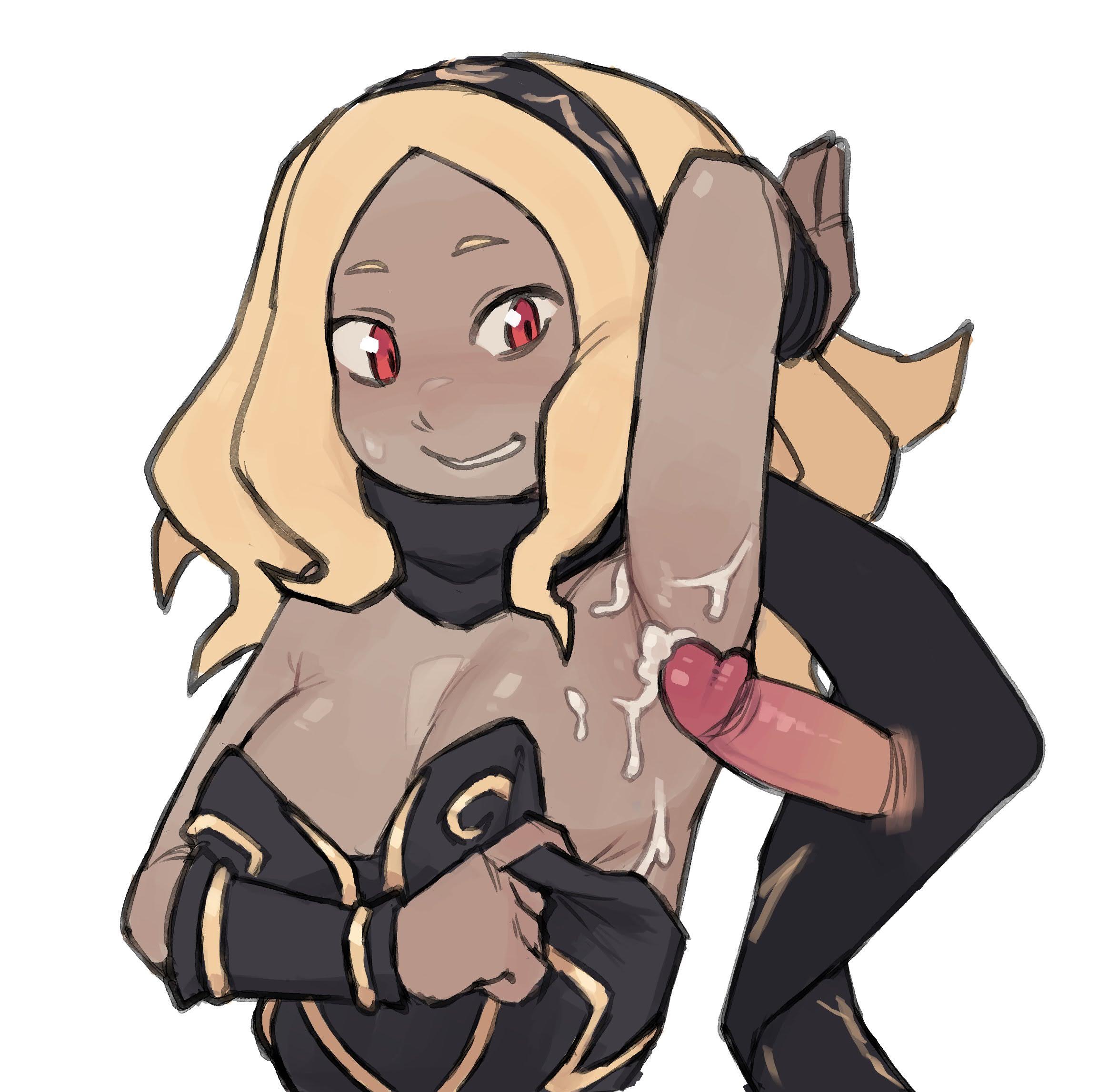 ruka481, kitten (gravity daze), gravity daze, highres, 1boy, 1girl, armpit sex, armpits, cum