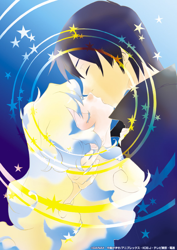 nia teppelin, simon (ttgl), tengen toppa gurren lagann, 00s, 1boy, 1girl, couple, gainaxtop, hetero, kiss, star (symbol)