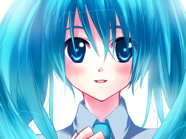 minami (wakulyri), hatsune miku, vocaloid, bad id, bad pixiv id, 1girl, aqua hair, blue eyes, close-up, female focus, simple background, solo