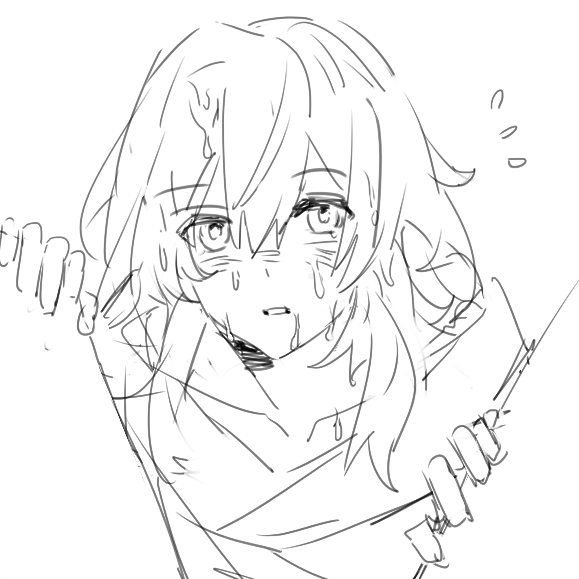 xianyuqihaouki, kafka (honkai: star rail), stelle (honkai: star rail), trailblazer (honkai: star rail), honkai: star rail, honkai (series), chinese commentary, commentary request, highres, 2girls, after cunnilingus, between legs, blush, female pov, flying sweatdrops, hands on another's thighs, long hair, looking at viewer, multiple girls, parted lips, pov, pussy juice on face, yuri