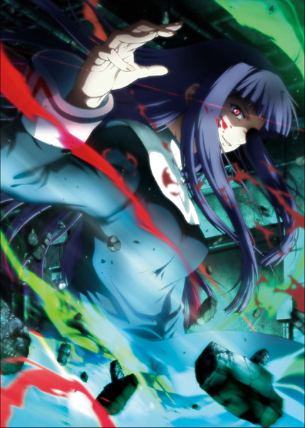 asagami fujino, kara no kyoukai, type-moon, non-web source, official art, tagme, long hair, red eyes, reien girl's academy school uniform, school uniform, solo
