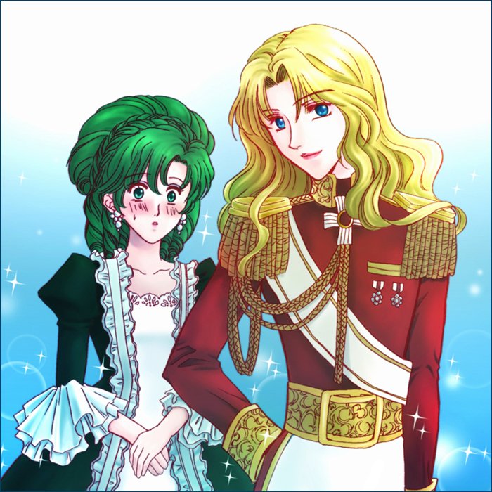 soranokaze15, rosa farrell, rydia (adult) (ff4), rydia (ff4), final fantasy, final fantasy iv, 2girls, blonde hair, blue eyes, cosplay, crossdressing, crossdressing (ftm), epaulettes, green eyes, green hair, multiple girls, reverse trap