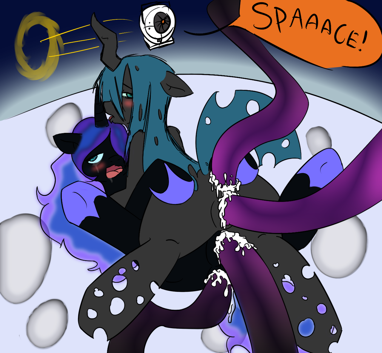 Rule34 – If it exists, there is porn of it / mrfatcakes, nightmare moon, princess luna (mlp), queen chrysalis, space core / 73429