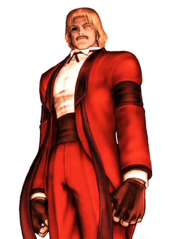 mori toshiaki, rugal bernstein, capcom vs. snk, snk, the king of fighters, official art, 1boy, blonde hair, fingerless gloves, gloves, male focus, one-eyed, solo
