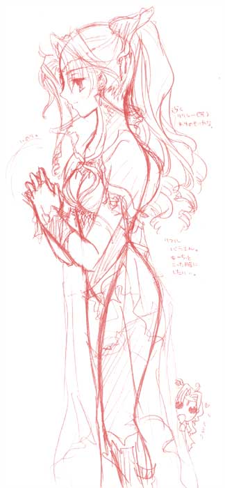 rosa farrell, final fantasy, final fantasy iv, 1990s (style), 1girl, androgynous, female focus, monochrome, retro artstyle, sketch, solo