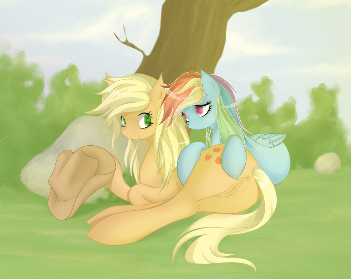 Rule34 – If it exists, there is porn of it / v-invidia, applejack (mlp), rainbow dash (mlp) / 74639