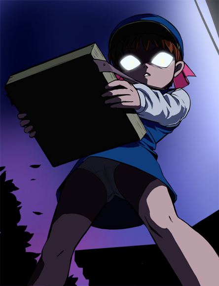 haruyama kazunori, nekomusume, gegege no kitarou, toei company, 1girl, female focus, glowing, glowing eyes, goth fashion, hair ribbon, loli, panties, pantyshot, ribbon, short hair, solo, underwear, upskirt