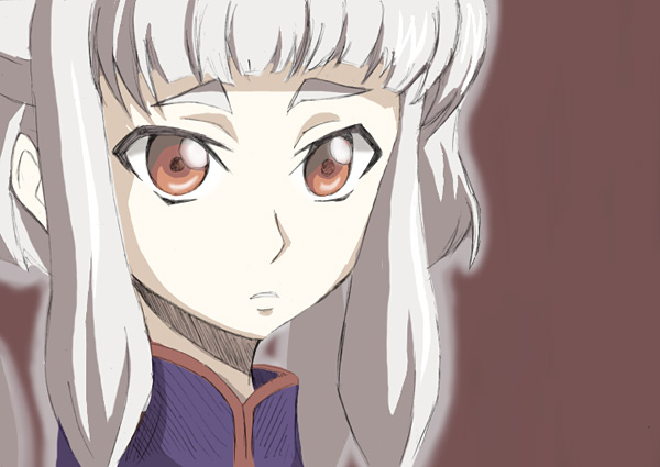tianzi, code geass, silver hair, 00s, chinese clothes, pale skin, red eyes, solo